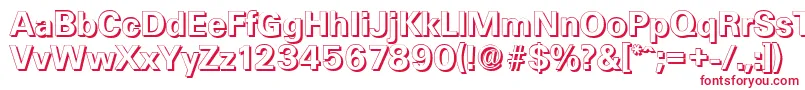 UltimateshadowBold-fontti – punaiset fontit valkoisella taustalla