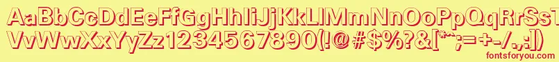 UltimateshadowBold-fontti – punaiset fontit keltaisella taustalla