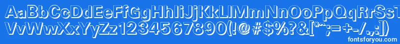 フォントUltimateshadowBold – 青い背景に白い文字