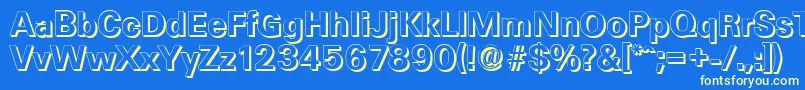 UltimateshadowBold-fontti – keltaiset fontit sinisellä taustalla