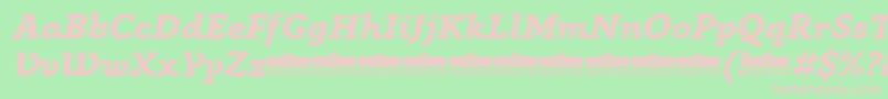 AnaphoraExtraboldItalicTrial Font – Pink Fonts on Green Background