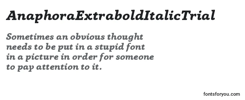 AnaphoraExtraboldItalicTrial Font