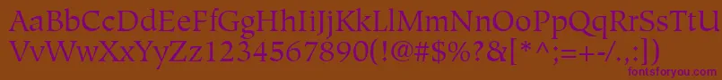 GlossarySsi Font – Purple Fonts on Brown Background