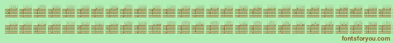 フォントLogicTwentyFiveQ – 緑の背景に茶色のフォント