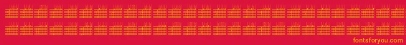 フォントLogicTwentyFiveQ – 赤い背景にオレンジの文字