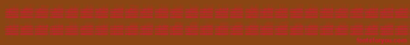 フォントLogicTwentyFiveQ – 赤い文字が茶色の背景にあります。