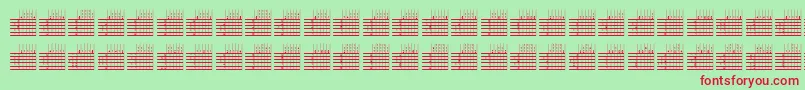 Fonte LogicTwentyFiveQ – fontes vermelhas em um fundo verde