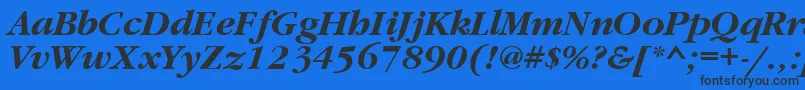 Шрифт Grd76C – чёрные шрифты на синем фоне