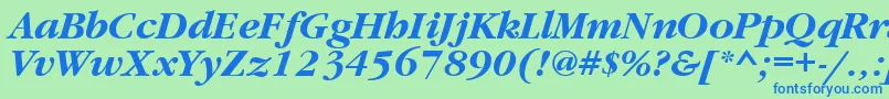 Шрифт Grd76C – синие шрифты на зелёном фоне