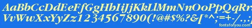 フォントGrd76C – 黄色の文字、青い背景