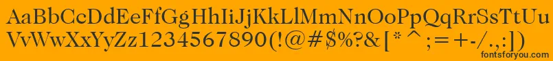 Czcionka CaslonNo.224BookBt – czarne czcionki na pomarańczowym tle