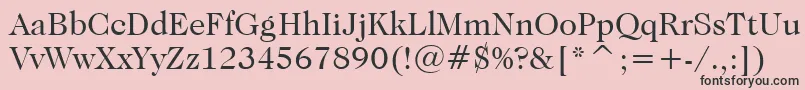 CaslonNo.224BookBt-fontti – mustat fontit vaaleanpunaisella taustalla