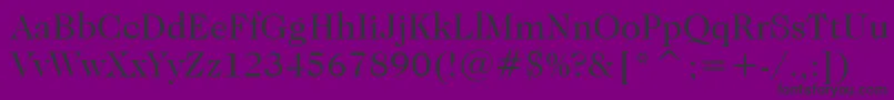 CaslonNo.224BookBt-fontti – mustat fontit violetilla taustalla