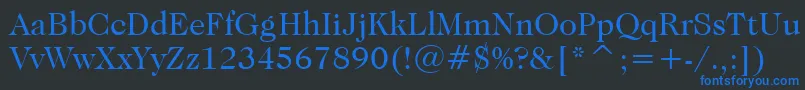 Шрифт CaslonNo.224BookBt – синие шрифты на чёрном фоне
