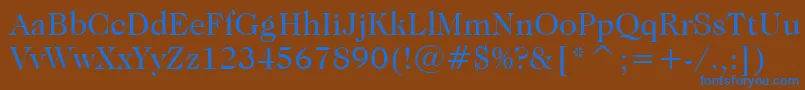 Czcionka CaslonNo.224BookBt – niebieskie czcionki na brązowym tle