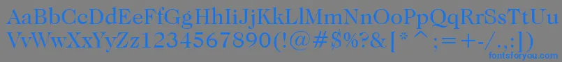 CaslonNo.224BookBt-Schriftart – Blaue Schriften auf grauem Hintergrund