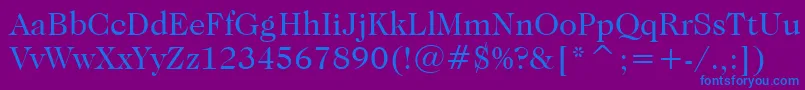 フォントCaslonNo.224BookBt – 紫色の背景に青い文字