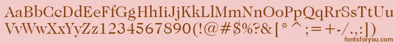 CaslonNo.224BookBt-fontti – ruskeat fontit vaaleanpunaisella taustalla
