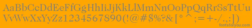 CaslonNo.224BookBt-Schriftart – Graue Schriften auf orangefarbenem Hintergrund
