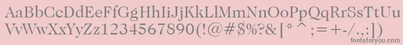 CaslonNo.224BookBt-fontti – harmaat kirjasimet vaaleanpunaisella taustalla