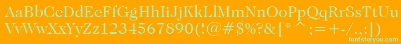 CaslonNo.224BookBt-fontti – vihreät fontit oranssilla taustalla