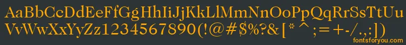 Шрифт CaslonNo.224BookBt – оранжевые шрифты на чёрном фоне