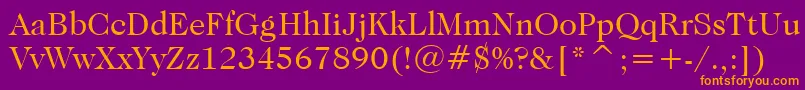 フォントCaslonNo.224BookBt – 紫色の背景にオレンジのフォント