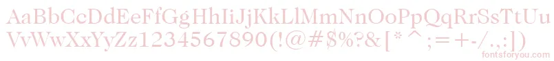 CaslonNo.224BookBt-fontti – vaaleanpunaiset fontit valkoisella taustalla