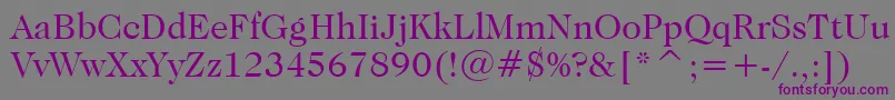 Czcionka CaslonNo.224BookBt – fioletowe czcionki na szarym tle