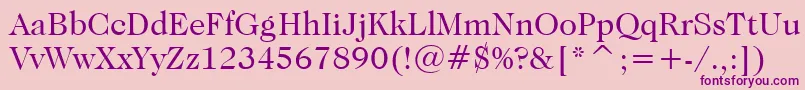 Czcionka CaslonNo.224BookBt – fioletowe czcionki na różowym tle