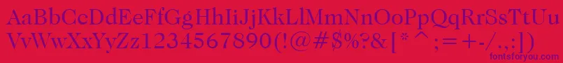 Шрифт CaslonNo.224BookBt – фиолетовые шрифты на красном фоне