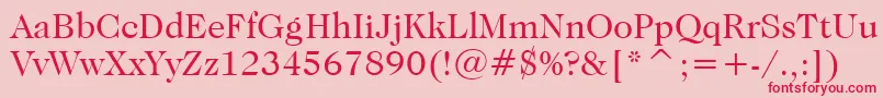 CaslonNo.224BookBt-fontti – punaiset fontit vaaleanpunaisella taustalla