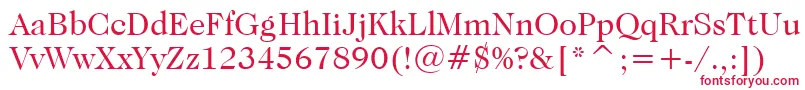 CaslonNo.224BookBt-fontti – punaiset fontit valkoisella taustalla