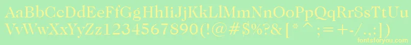 CaslonNo.224BookBt Font – Yellow Fonts on Green Background