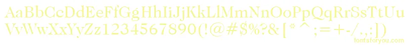 フォントCaslonNo.224BookBt – 白い背景に黄色の文字