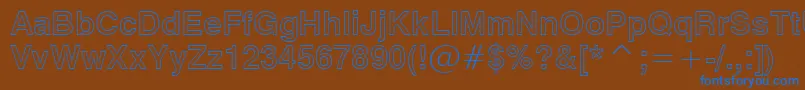 Swiss721BoldOutlineBt Font – Blue Fonts on Brown Background