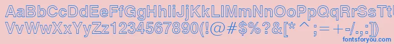 Swiss721BoldOutlineBt-Schriftart – Blaue Schriften auf rosa Hintergrund