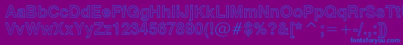 Swiss721BoldOutlineBt Font – Blue Fonts on Purple Background