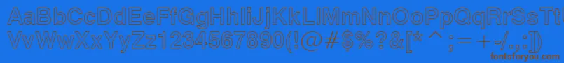 Swiss721BoldOutlineBt Font – Brown Fonts on Blue Background