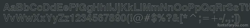 Swiss721BoldOutlineBt Font – Gray Fonts on Black Background