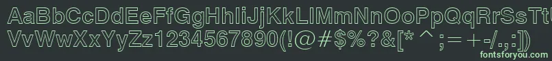 Swiss721BoldOutlineBt Font – Green Fonts on Black Background
