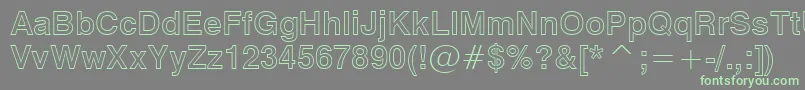 Swiss721BoldOutlineBt Font – Green Fonts on Gray Background