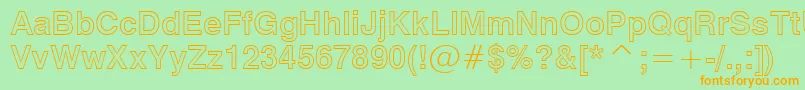 Swiss721BoldOutlineBt Font – Orange Fonts on Green Background