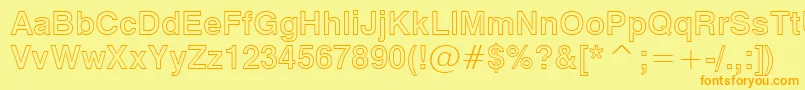 Swiss721BoldOutlineBt Font – Orange Fonts on Yellow Background