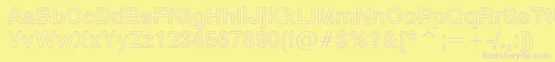 Swiss721BoldOutlineBt-Schriftart – Rosa Schriften auf gelbem Hintergrund