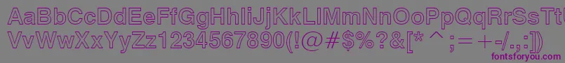Swiss721BoldOutlineBt-fontti – violetit fontit harmaalla taustalla