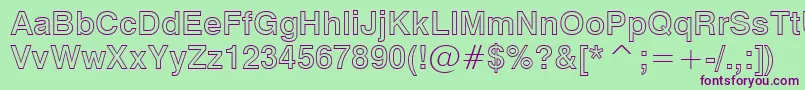 Swiss721BoldOutlineBt Font – Purple Fonts on Green Background