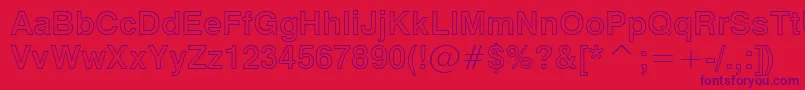Swiss721BoldOutlineBt Font – Purple Fonts on Red Background