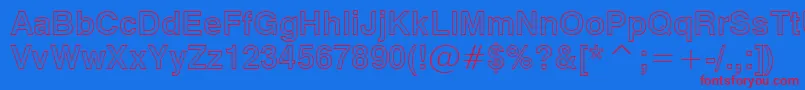 フォントSwiss721BoldOutlineBt – 赤い文字の青い背景