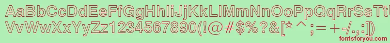 Swiss721BoldOutlineBt Font – Red Fonts on Green Background